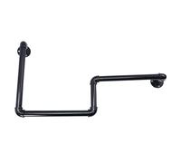 Gatuida Étagère Murale en Fer Noir Rétro Industrielle, Support de Rangement Mural Robuste, Style Vintage, 1 Pièce, Étagère Ouverte pour Bibliothèque Cuisine, Usage Domestique DIY