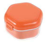 Gatuida Étui de Rangement Portable en Plastique Orange pour Appareils Dentaires Invisibles Boîte de Protection Compacte pour Aligneurs Étui de Voyage et Nettoyage Adapté Salle de Bain