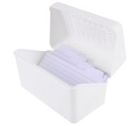 Gatuida Fiches Bristol Index 50 Pcs 3 Pouces Blanches, Papier et Plastique, Lignées, avec Boîte de Rangement, pour Étude, Prise de Notes et Mémorisation de Mots