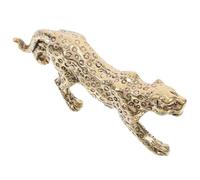 Gatuida Figurine de Léopard en Laiton Rétro Décoration de Bureau Petite Statue en Laiton Ornement Créatif Animalier pour Intérieur Sculpture Décorative Stable et Résistante