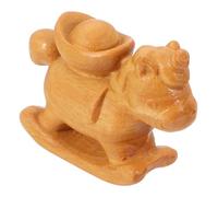 Gatuida Figurine en Bois Sculptée du Cheval du Zodiaque Chinois 2026 - Statue Décorative Artisanale pour Maison et Bureau, Ornement Nouvel an Chinois, Sculpture Animale Symbolique