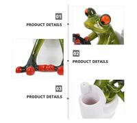 Gatuida Figurine Grenouille Résine Assise sur Toilettes Ornement de Bureau Créatif Décoration Intérieure et Écologique pour Maison