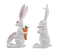 Gatuida Figurines de Pâques en Résine 2pcs Design Maman et Bébé Lapin, Décoration de Table de Printemps, Ornement Mignon et Moderne pour Salon