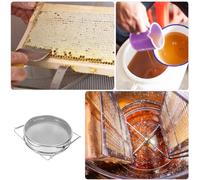 Gatuida Filtre à Miel Double Couches Acier Inoxydable Passoire Maille Fine Pratique pour Extraction de Miel Outil Apiculteur