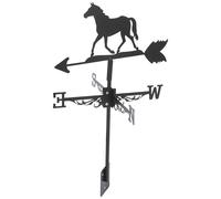 Gatuida Girouette de Jardin en Fer Indicateur de Direction du Vent, Motif Cheval Courant, Piquet Métallique pour Décoration Extérieure, Outil Météo pour Terrasse, Ferme et Pelouse