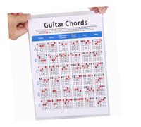 Gatuida Guide de Doigtés Guitare Électrique Tableau d'Apprentissage des Harmonies sur Papier Cuivre Support Ultra-résistant et Portable pour Débutants et Enseignants Format