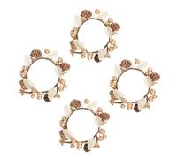 Gatuida Guirlande de Baies Artificielles Miniatures 4 Pièces Couleur Dorée Décoration de Noël pour Table Bureau et Tasses Couronne Festive Polyvalente pour Maison et Bureau