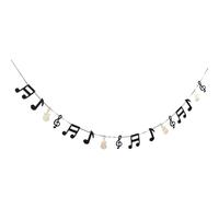 Gatuida Guirlande de Décoration de Fête Musique Notes Scintillantes Dorées, Bannière Suspendue Guitare Thème Rock, 1 Pièce pour Anniversaire et Soirée Musicale