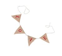 Gatuida Guirlande Triangulaire en Jute Écologique Bannière Suspendue Décorative pour Mariage Fanion de Mariage Solide Décoration de Fête Intérieure et Extérieure 1 Pièce