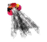 Gatuida Halloween Headband With Long Spider Web Veil Unique Scary Hair Accessory For Women Comfortable And Stable For Halloween Cosplay And Day Of The Dead Parties