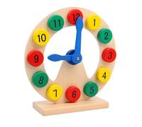 Gatuida Horloge Bois Colorée pour Garçon Fille Éducatif de Reconnaissance du Chiffres Outil Pédagogique et Sûr pour Développement Cognitif