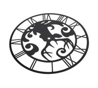 Gatuida Horloge Murale Adhésive Ronde Acrylique Miroir avec Chiffres Romains et Motif Cerf Décoration Murale Moderne pour Intérieur Résidentiel et Commercial