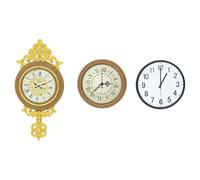 Gatuida Horloge Murale pour Maison de poupée 3 pièces : Horloge décorative rétro - Mini Accessoire de Meuble - décoration de Salon et de Chambre pour Maison de poupée