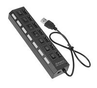Gatuida Hub USB Ports USB avec Indicateurs LED Adaptateur Multiple Haute Vitesse pour Ordinateur Portable Câble Épais à Noyau Alimentation Compatible Accessoires