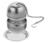 Gatuida Infuseur à Thé Boule Inox 304 Petit Format Passoire à Thé Pratique Résistance Haute Température Usage Maison Bureau avec Plateau Récupérateur
