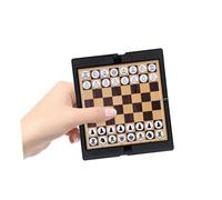 Gatuida Jeu D’échecs et Dames International Pliable en Cuir Fin Noir Pièces Magnétiques Faciles à Ranger Jeu Portable Compact Voyage et Loisirs Éducatif pour Adultes