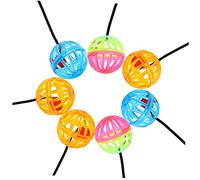 Gatuida Jouet Lézard Suspendu Clochette Boule en Cristal Multicolore Lot De 7 Pièces Jouet Compact pour Reptile Adapté pour Dragon Barbu Et Gecko pour Animaux Domestiques