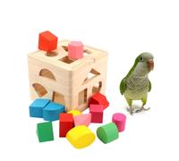 Gatuida Jouet pour Perroquet en Blocs de Bois Éducatif et Amusant, Matériau Sûr et Naturel, Taille Compacte, Jeu D’Exploration Lancer pour Petits Oiseaux, Calopsittes et Perruches