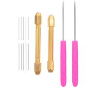 Gatuida Kit D’Implantation de Cheveux pour Poupées DIY avec Aiguilles 06 et 08 MM Porte-Aiguilles en Alliage Cônes Plastiques Accessoires de Création et Réparation Couleur Aléatoire