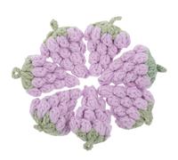 Gatuida Kit de 10 Pendentifs Raisin Violet au Crochet Faits Main Décorations Tricotées pour Paquet et Porte-Clés Amigurumi Débutants Accessoires Fruités Originaux et Créatifs