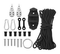 Gatuida Kit de Chariot d'ancrage pour Kayak et Canoë, Système D'accessoires Poulie en Nylon et Taquet, Corde Amovible Résistante, Installation Gauche/Droite pour Sports Nautiques et Pêche