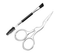 Gatuida Kit de Ciseaux à Sourcils et Peigne à Sourcils en Acier Inoxydable 2 Pièces Brosse, Outil Pratique et Doux Peau, Adapté Usage Quotidien