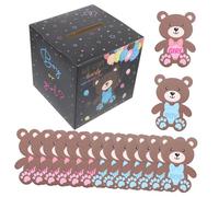 Gatuida Kit De Révélation du Bébé avec Boîte en Carton Noir, Urne De Vote pour Fête Prénatale, Matériel en Papier Solide, pour Baby Shower Et Fête De Révélation De Genre