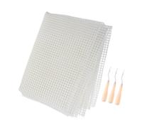 Gatuida Kit De Toile à Mailles Plastique Vierge pour Tapis à Crocheter Fournitures De Loisirs Créatifs avec Aiguille pour Projets De Décoration