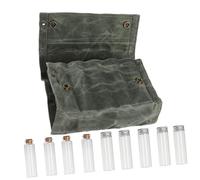 Gatuida Kit Épices de Camping Portable avec de Rangement Toile Bouteilles Réutilisables Verre avec Bouchons Pratique pour Randonnée et Pique- Extérieur