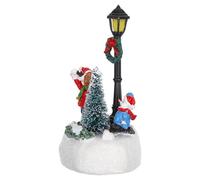 Gatuida Lampadaire Miniature de Noël Décorative Fibre Optique en Résine | Figurine de Village de Noël, Portable et Légère, pour Centre de Table Festif et Décoration Saisonnière