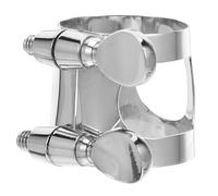 Gatuida Ligature Nickelée à Double Vis pour Clarinette Soprano Sib, Accessoire Réglable en Métal Argenté, Compatible Embouchure Clarinette, Maintien Stable pour Instrument à Vent