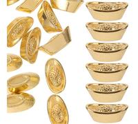 Gatuida Lingots D’Or Miniatures 20 Pièces, Accessoires Décoratifs pour Maison de Poupée, Ornements Décor Maison Poupée, Petits Décors Dorés pour Kits Fabrication Modèles Miniatures