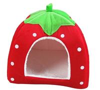 Gatuida Lit Pliable pour Lapin Et Petit Rongeur, Maison Cosy en Coton Rouge Taille M, Refuge D'intérieur Chaud pour Hamster, Chinchilla Et Écureuil