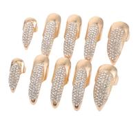 Gatuida Lot De 10 Bagues D'ongle Griffe En Alliage De Zinc Rose Doré, Tailles Petites, Moyennes Et Grandes, Accessoire De Costume Femme Pour Cosplay, Danse Du Ventre Et Halloween