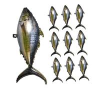 Gatuida Lot de 10 Ballons Gonflables en Aluminium de Thon Océanique Décoration Anniversaire Thème Pêche et Plage Ballons Colorés Résistants et Réutilisables pour Fête Garçon et Filles