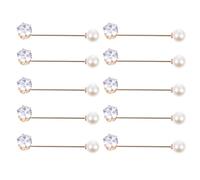 Gatuida Lot de 10 Broches Décoratives en Perles Brillantes Épingles de Sécurité Légères pour Foulard et Vêtements Accessoires Bijoux Féminins Élégants Usage Quotidien et Cérémonie