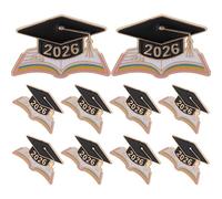 Gatuida Lot de 10 broches en forme de chapeau de remise de diplôme : insignes à épingler pour la remise de diplôme - bijoux pour enseignants et étudiants diplômés - badges de de 2026 pour