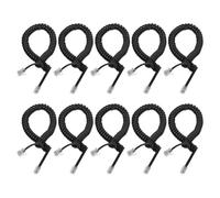 Gatuida Lot de 10 Cordon Téléphonique Enroulé Spiralé Noirs Câble Téléphonique Fixe en PVC et ABS Longueur Réglable pour Combiné Téléphone Fixe Usage Bureau et Maison