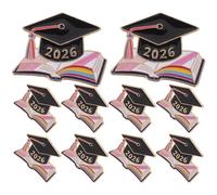 Gatuida Lot de 10 épinglettes de remise de diplômes : Broche en forme de toque de diplômé 2026, insigne à porter sur un sac à dos, un chapeau ou une veste - Bijoux de fin d’année pour