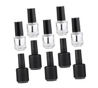 Gatuida Lot De 10 Flacons De Vernis à Ongles Vides 15 Ml En Verre Transparent Et Noir Mat, Distributeurs De Vernis Pinceaux Pour Nail Art Et Manucure Professionnelle