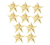 Gatuida Lot de 10 Insignes Étoiles à 5 Branches en Alliage Épinglettes Décoratives Pentagramme Doré Accessoires pour Costumes et Fêtes Badges Chapeaux Originaux Décoration Polyvalente