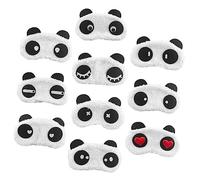 Gatuida Lot De 10 Masques De Sommeil Garçon Et Filles En Peluche Motif Panda, Confortables Et Doux, Couvre-yeux Ajustable, Pour Dormir, Sieste Et Voyage, Masque Mignon Pour Filles Et Femmes