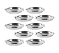 Gatuida Lot de 10 Mini Assiettes Rondes en Acier Inoxydable Épais 8 Cm pour Sauces et Condiments, Plat à Trempette Résistant sans Aimant, Cuisine, Fêtes et Pique-niques