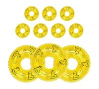 Gatuida Lot de 10 Mini Bouées de Natation Jaunes en Plastique Accessoires Décoratifs pour Maison de Poupée Ornements Miniatures pour Décoration et Photographie
