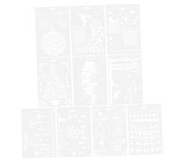 Gatuida Lot de 10 Pochoirs à Dessin d'Élan de Noël Réutilisables Modèles de Peinture Creuse pour Garçon et Filles Bricolage Scrapbooking et Décoration Festive
