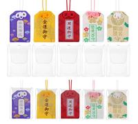 Gatuida Lot de 10 sacs porte-bonheur japonais Omamori selon le type de sanctuaire - Amulettes faites à la main pour la santé et le bonheur pour et la famille