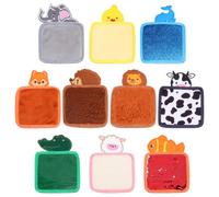 Gatuida Lot de 10 tapis tactiles texturés avec de jolis animaux, jouets | Tapis sensoriel à thème animalier, jouets pour troubles sensoriels, produits tactiles pour l'apprentissage, la