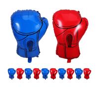 Gatuida Lot de 12 Ballons Moufles de Boxe Gonflables Rouge et Bleu Décorations pour Fête Thème Boxe Accessoires pour Anniversaire et Soirée Catch Garçons Décoration Sportive