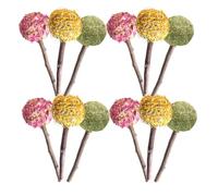 Gatuida Lot de 12 Bâtonnets à Mâcher pour Petits Animaux Jouets de Dentition Naturels en Herbe pour Lapins Cochons D’Inde et Hamsters Assortiment Fleurs de Rose Calendula et Herbe