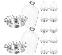 Gatuida Lot de 12 Boîtes à Dragées Transparentes en Plastique avec Base Argentée Forme Dôme Réutilisables et Légères pour Mariage Fête et Emballage de Bonbons ou Bijoux